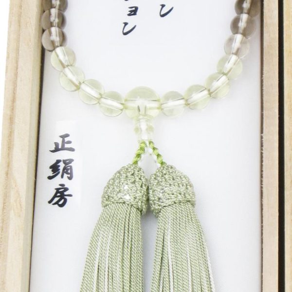女性用念珠 茶水晶與黃水晶漸層-日本製