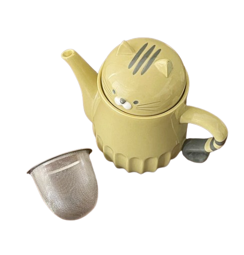 貓咪茶壺(橘貓）