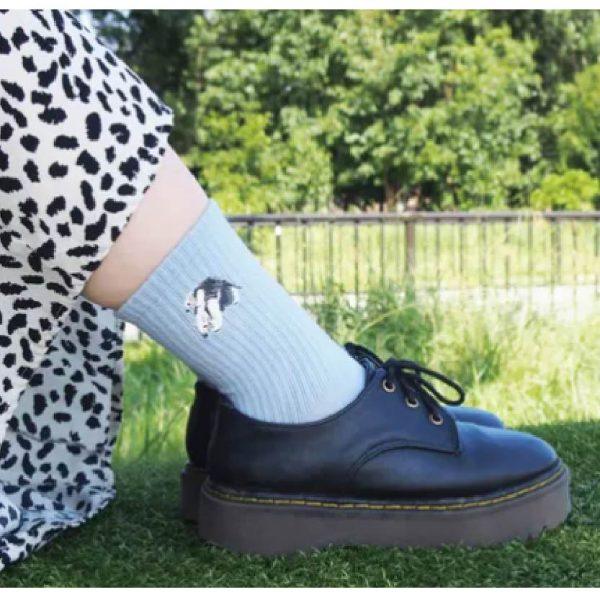 STREAM LIFE WITH YOU 動物刺繡襪 短襪 直筒襪