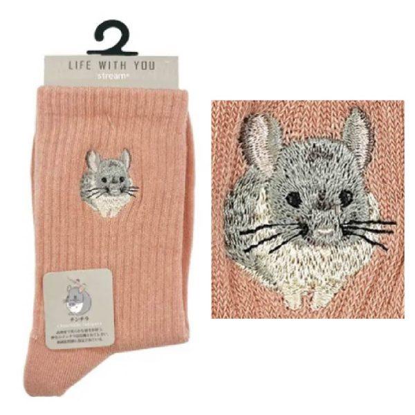 STREAM LIFE WITH YOU 動物刺繡襪 短襪 直筒襪