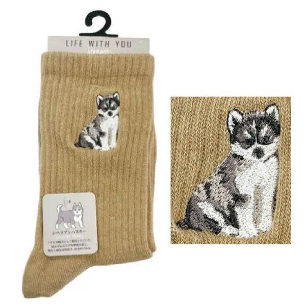 STREAM LIFE WITH YOU 動物刺繡襪 短襪 直筒襪