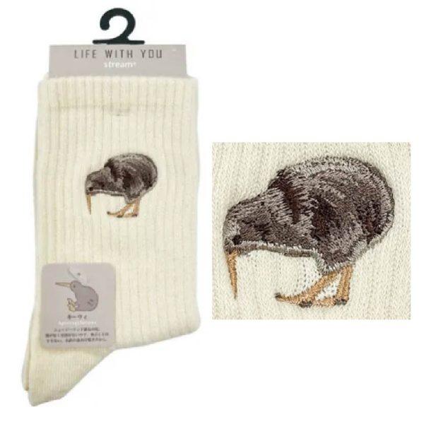 STREAM LIFE WITH YOU 動物刺繡襪 短襪 直筒襪