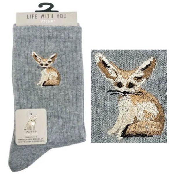 STREAM LIFE WITH YOU 動物刺繡襪 短襪 直筒襪