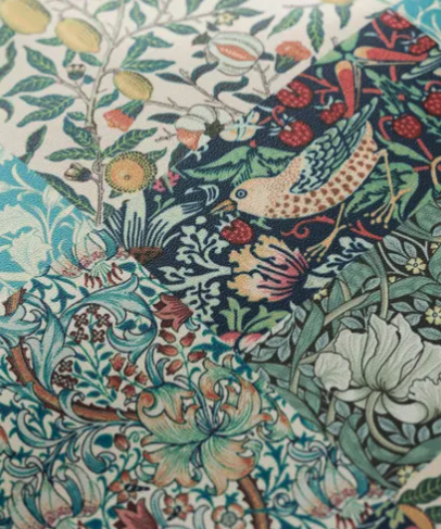 🌿 William Morris 風格 PU 皮革迷你斜背包 / 輕便側背包 👜