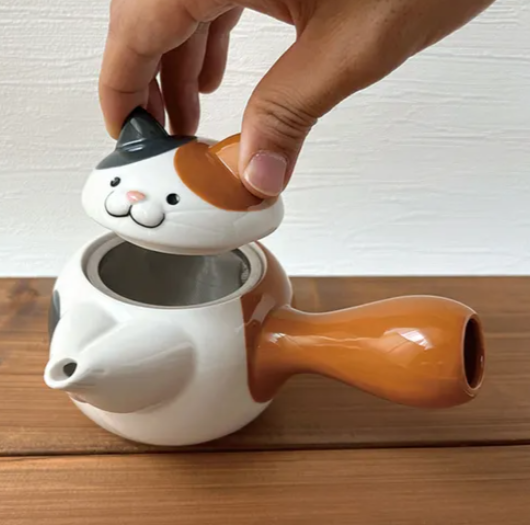 貓咪陶瓷泡茶壺  260ML (不含茶杯)