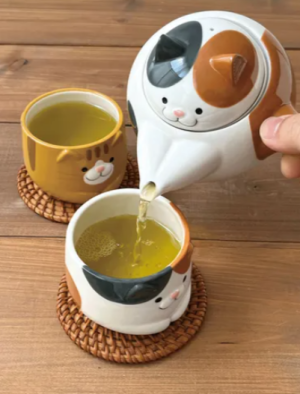 貓咪陶瓷泡茶壺  260ML (不含茶杯)