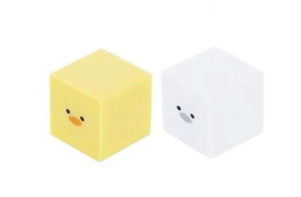 可愛造型橡皮擦  文具用品 修正 (黃白一組)