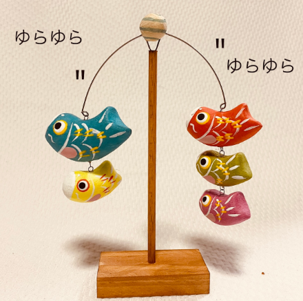 日本製 端午節 親子鯉魚旗和搖擺器