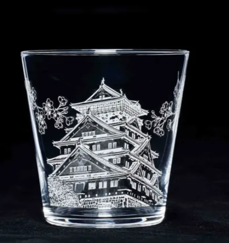 日本象徵與櫻花的唯美玻璃杯(三杯組入)