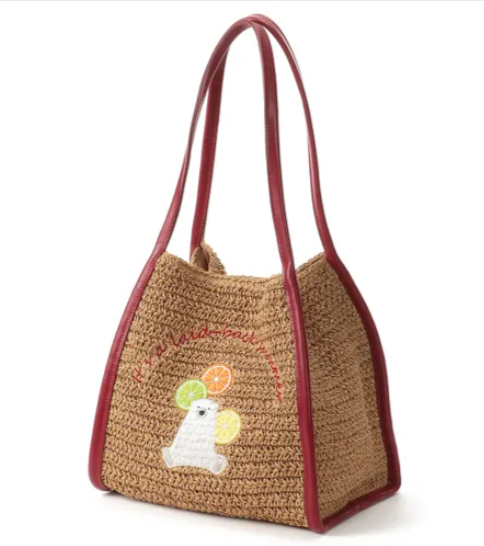 夏日單品 COOCO 動物刺繡編織包（草編包／紙編包）