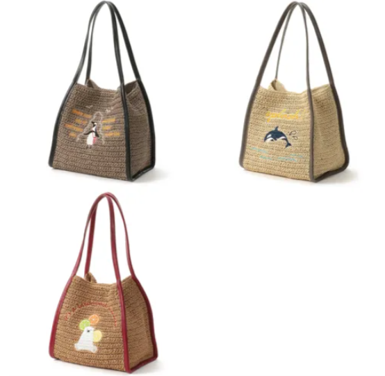 夏日單品 COOCO 動物刺繡編織包（草編包／紙編包）
