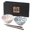日本製 立郎丸貓咪 4.8吋 多用途丼飯碗雙入組（藍色・紅色）附筷子