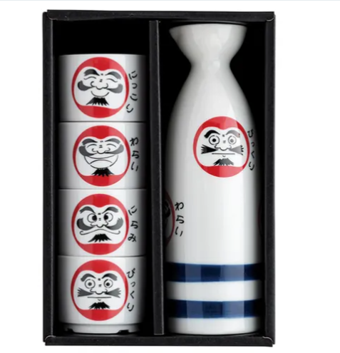 日本製 蛇年福達摩酒器組