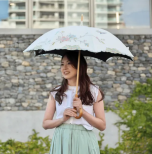 完全綻放優雅  刺繡傘（完全遮光 / 晴雨兼用）