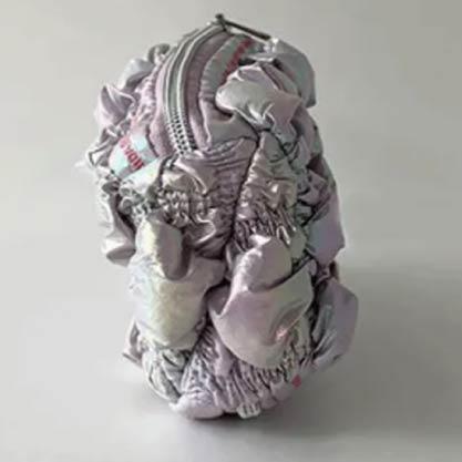 寶石褶皺雙拉鍊收納化妝包