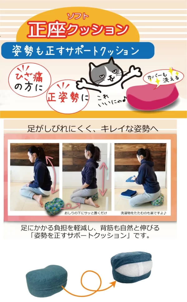 姿勢輔助正坐坐墊（日本製）