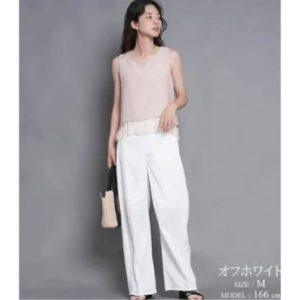 laulea 自然皺感圓筒寬長褲