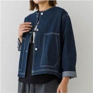 20250925-085E-02 kermu 9oz 純棉無領牛仔外套