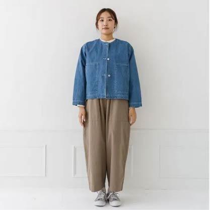 kermu 9oz 純棉無領牛仔外套