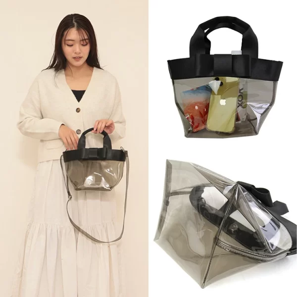 QUADRIFOGLIO la borsa felice舟型 透明肩背包