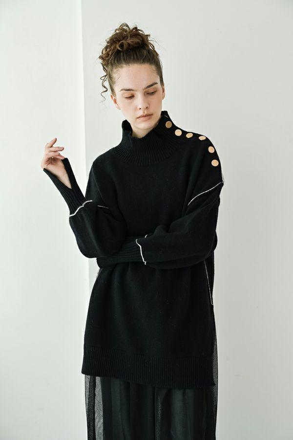 000000001267-02-xl akane 肩釦設計長版上衣(Tunic Pullover)