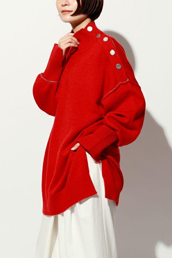 000000001267-37-xl akane 肩釦設計長版上衣(Tunic Pullover)