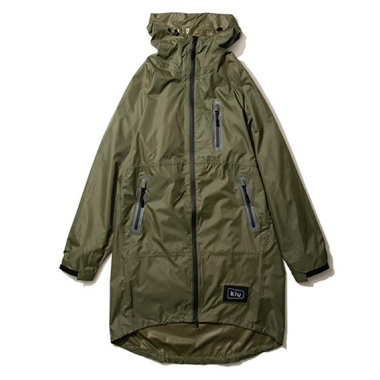 134863_00 KiU 防水拉鍊雨衣/奶油白/黑色/軍綠/米色男女皆可穿
