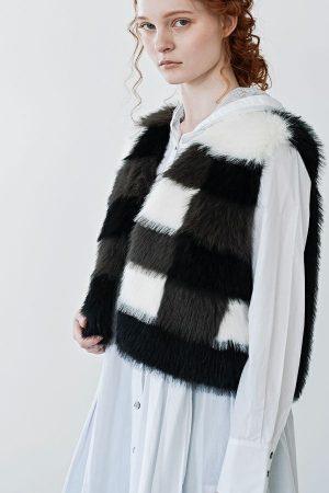000000001269-01-xl akane 人造毛拼接背心
