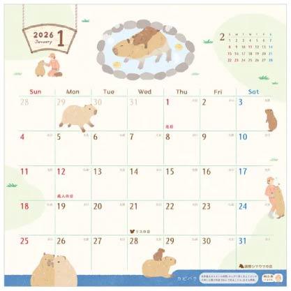 2026 壁掛式月曆 Zoom In 動物特寫