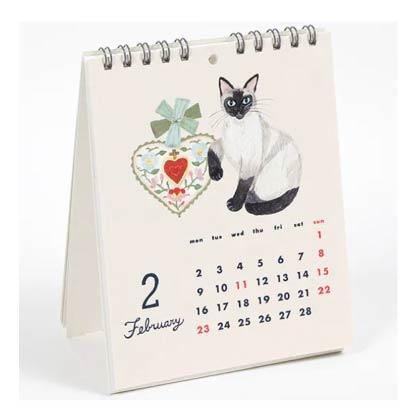 2026 日本插畫桌曆袖山卡穗子 × CAT& 貓咪系列