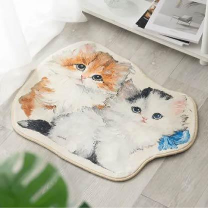 貓咪造型立體剪裁地墊