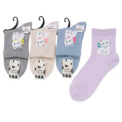 療癒絨毛貓咪中筒襪