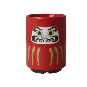 日本達摩湯呑杯小款（紅） 日式陶瓷茶杯