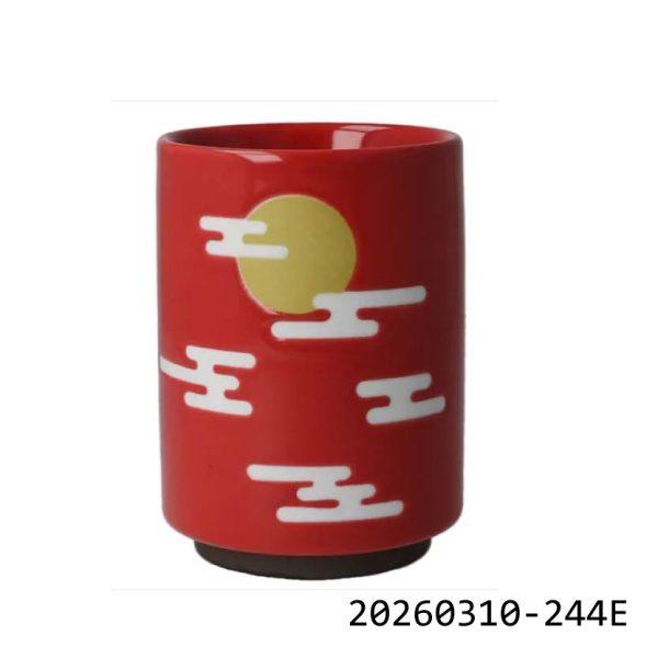 日本達摩湯呑杯小款（紅） 日式陶瓷茶杯