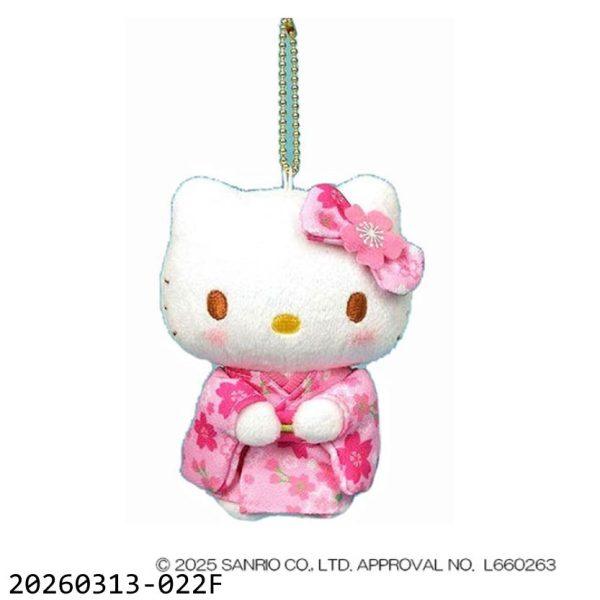 Hello Kitty絨毛吊飾 櫻花和服