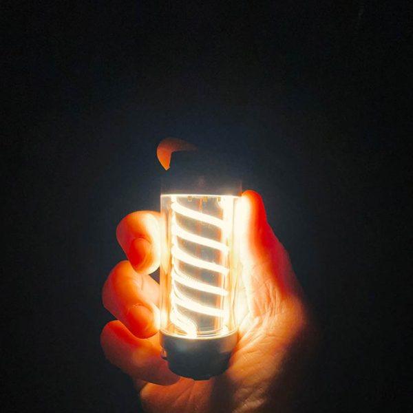 Spiral螺旋造型 LED露營燈 黑色款 露營停電防災必備