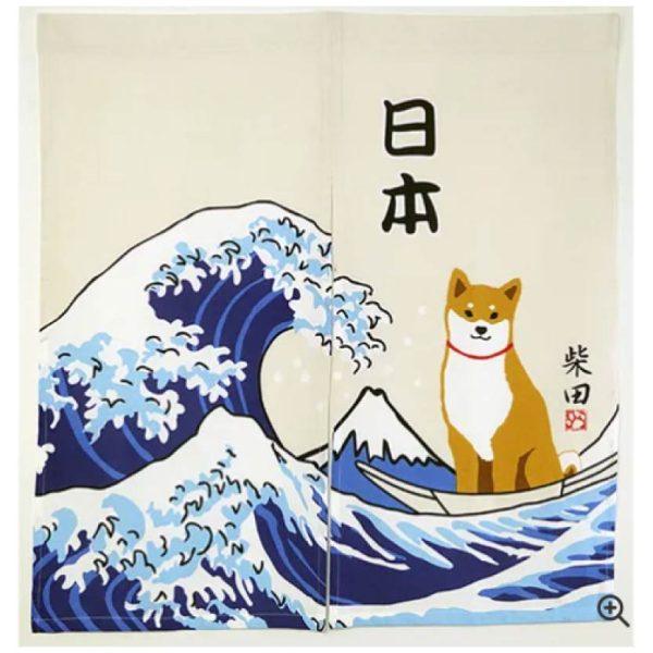日本 暖簾 大浪柴犬 門簾 日式布簾 玄關裝飾 廚房隔間 可愛柴犬 居家佈置