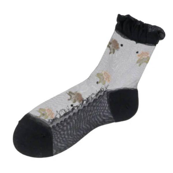 2026春季品 日本製 大花透膚襪