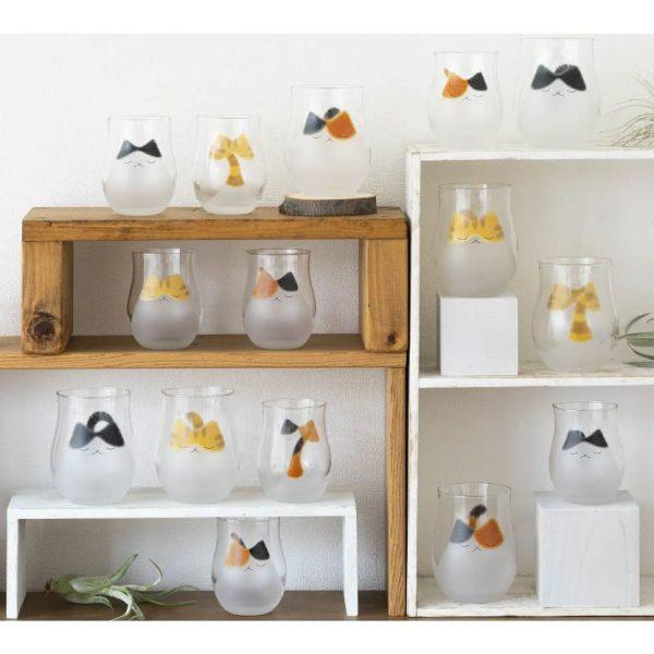 日本製 ADERIA 我的家人 貓咪玻璃杯 340ml 可愛療癒貓杯