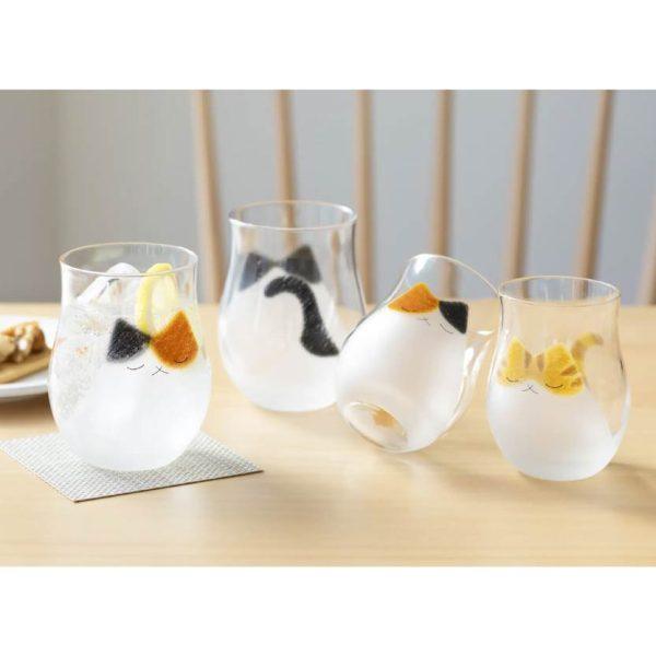 日本製 ADERIA 我的家人 貓咪玻璃杯 340ml 可愛療癒貓杯