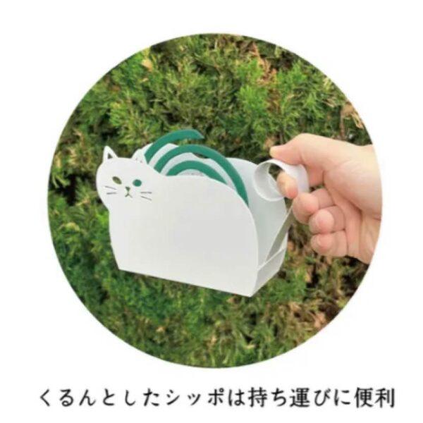 日系貓咪蚊香架 鋼製貓咪蚊香座 療癒系防蚊擺飾 白色