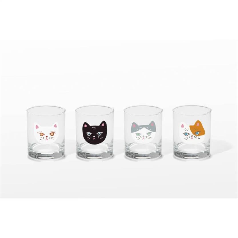 日本 4CAT 慵懶貓咪玻璃杯