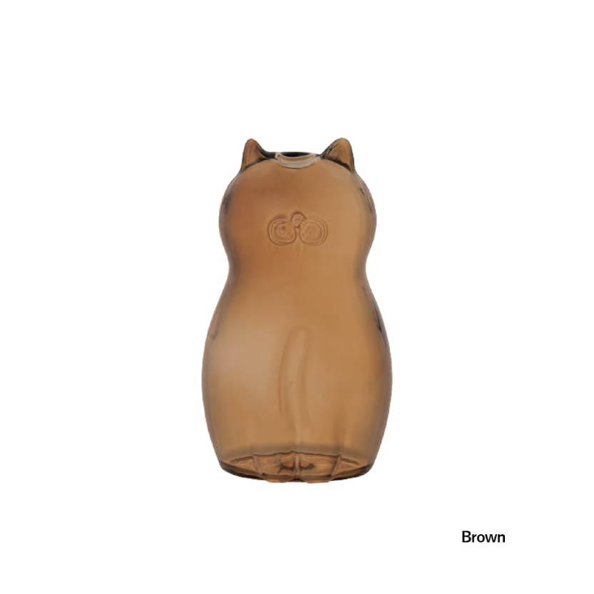 DECOLE-Glass Cat Vase 貓咪玻璃一輪插花瓶