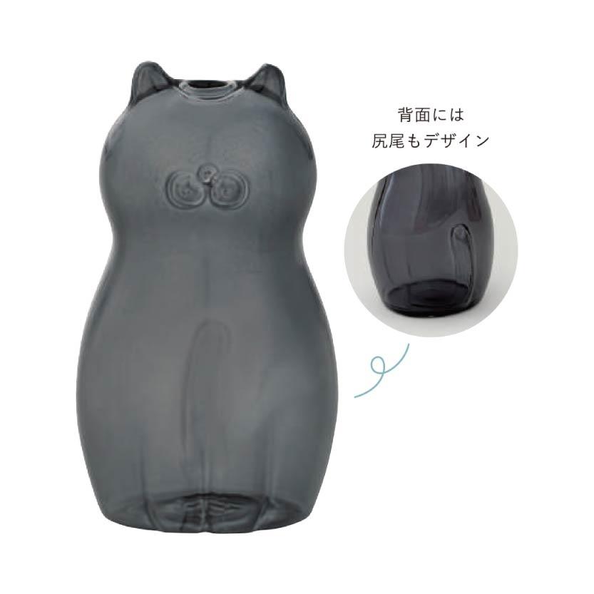 DECOLE-Glass Cat Vase 貓咪玻璃一輪插花瓶