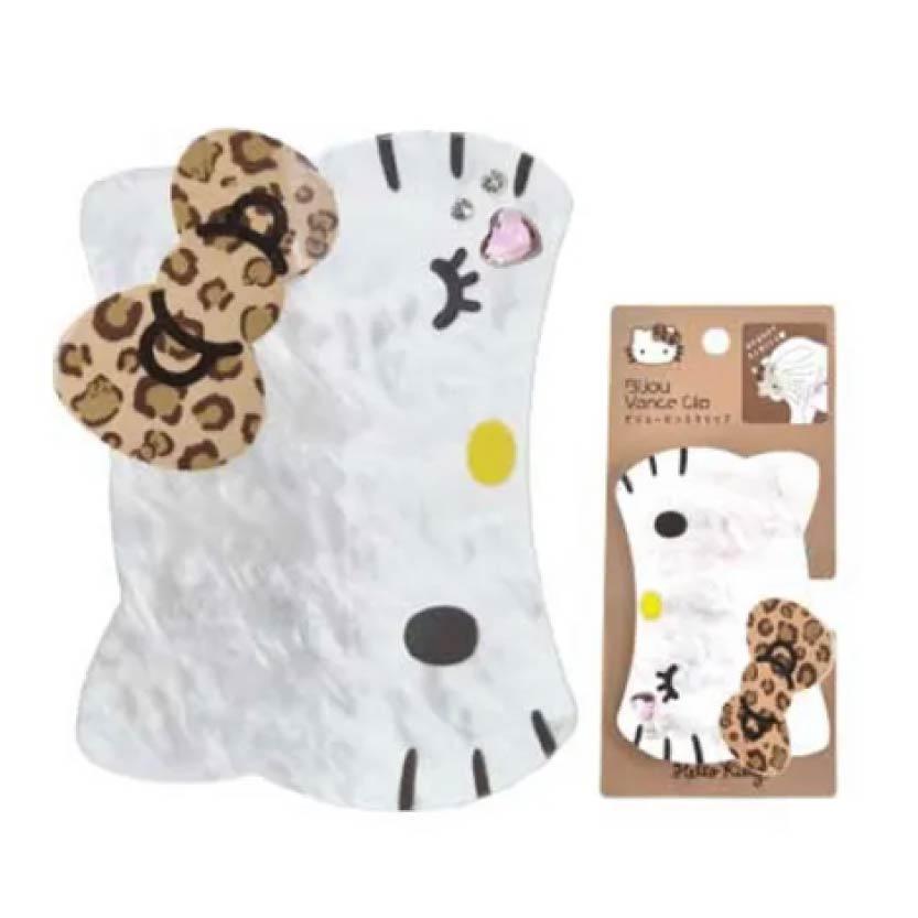 三麗鷗 Hello Kitty 豹紋水鑽抓夾