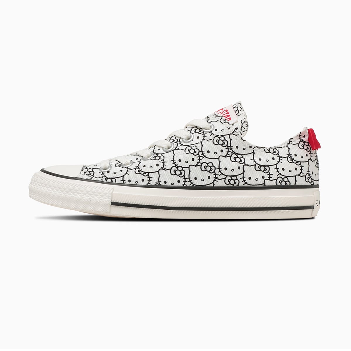 CONVERSE × HELLO KITTY 聯名帆布鞋 經典低筒休閒鞋 白色 女鞋 三麗鷗凱蒂貓 綁帶鞋