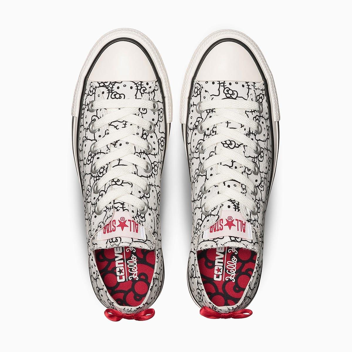 CONVERSE × HELLO KITTY 聯名帆布鞋 經典低筒休閒鞋 白色 女鞋 三麗鷗凱蒂貓 綁帶鞋