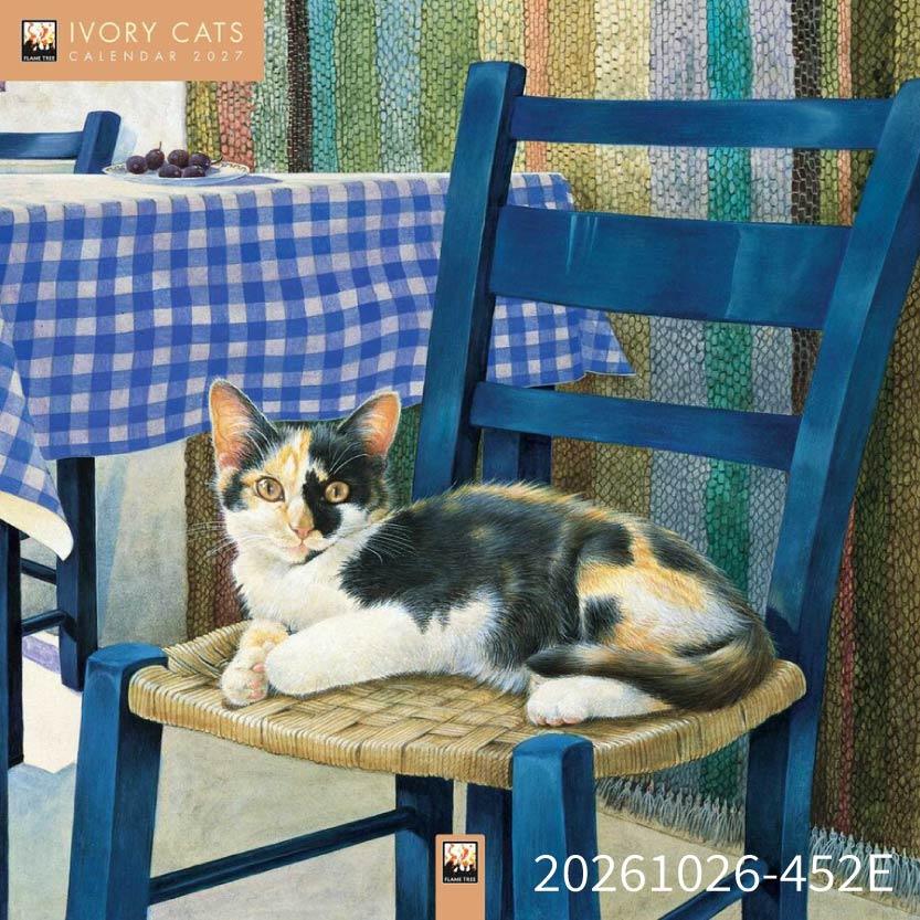日本進口 2027 Leslie Anne Ivory 艾沃里貓咪藝術壁掛月曆 Ivory Cats